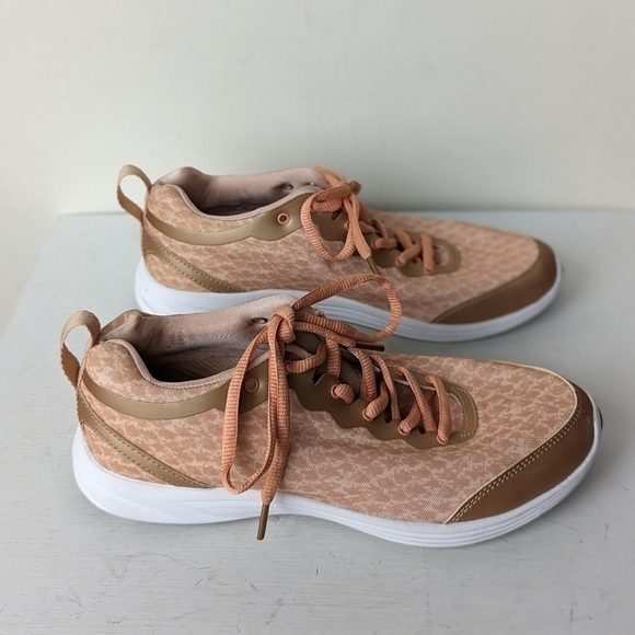 Vionic Python Print Peach Lace Up Running Athletic Shoe Sneakers - Picture 4 of 7